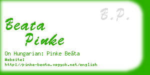 beata pinke business card